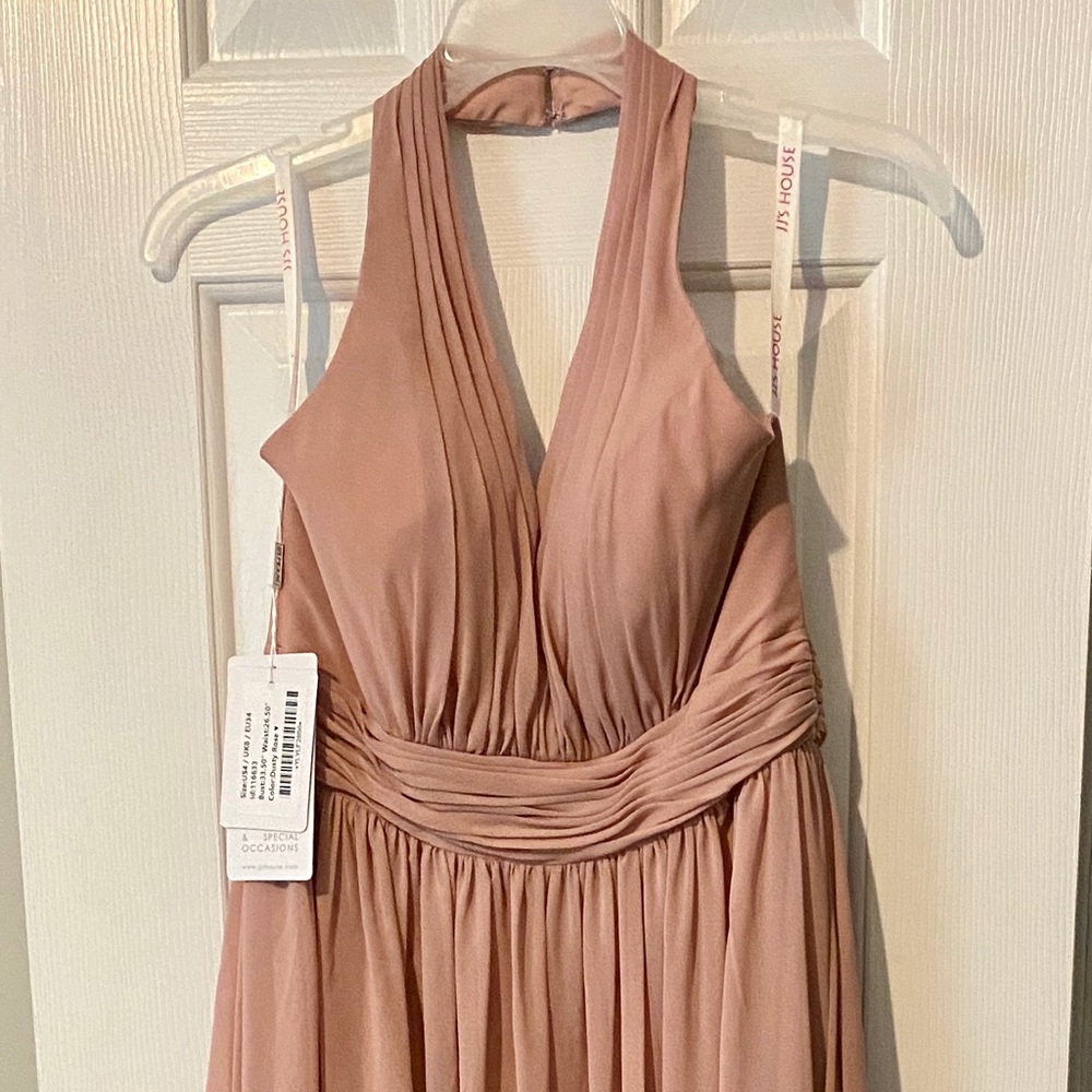 Chiffon Halter Floor-Length Dress